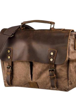 Солідний портфель на плече vintage 20119 коричневий