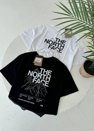 🤯футболки the north face йде лого на груди и на спині, в чорному і білому кольорі