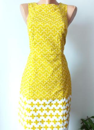 Желтое платье футляр миди 46 48 размер офисное