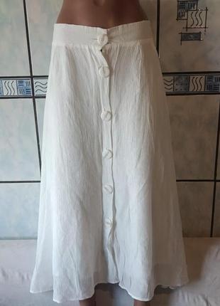 Белая летняя длинная юбка