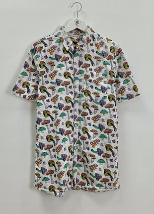 Alab монограммная гавайка с грибами летняя рубашка