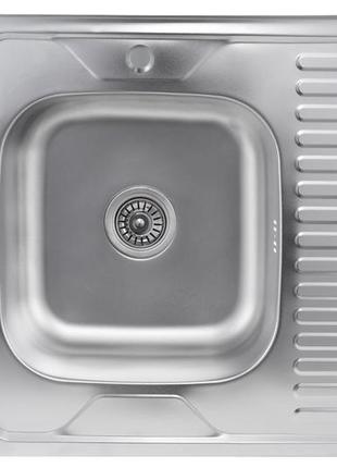 Кухонна мийка з нержавіючої сталі platinum сатин 6060 l (0,7/160 мм)