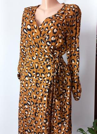 Платье миди 48 50 размер леопардовый принт