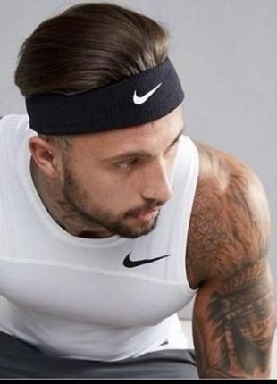 Nike swoosh hadband махрова пов'язка-бандана на голову для занять спортом