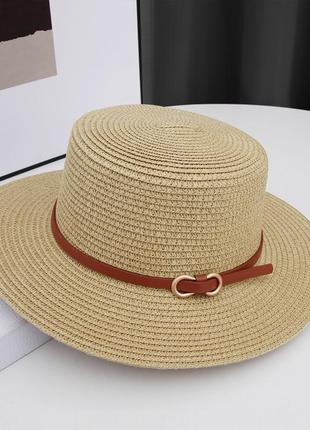 13-127 жіночий капелюх канотьє з широкими полями женская летняя шляпа канотье шляпка панамка пляжная