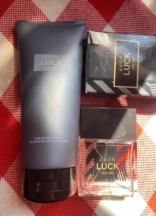Набір для чоловіків luck шампунь-гель+парфуми 30ml