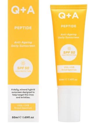 Антивіковий сонцезахисний крем для обличчя q+a peptide anti-ageing daily sunscreen 50 мл