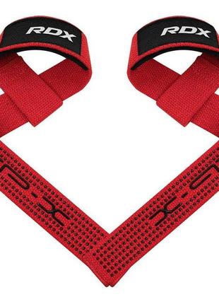 Лямки для тяги rdx s4 gym cotton gel straps red plus