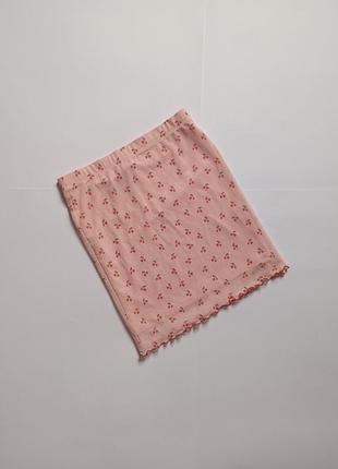 😍 шикарная розовая мини юбочка юбка сеточка 4-6/xxs-xs.