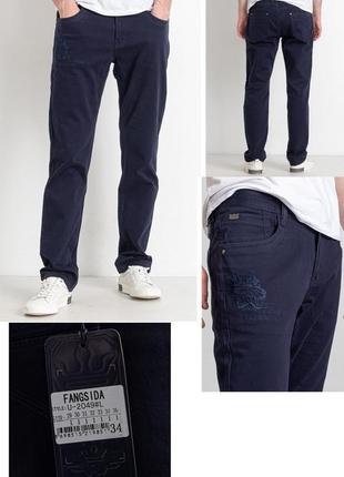 Джинсы, брюки мужские коттоновые стрейчевые демисезонные fangsida, турция
