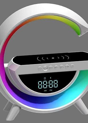 Настільна смарт лампа-нічник g-smart bt-3401 з бездротовою зарядкою, колонкою та годинником6 фото