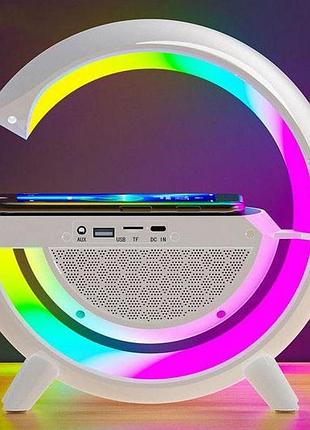 Настільна смарт лампа-нічник g-smart bt-3401 з бездротовою зарядкою, колонкою та годинником9 фото