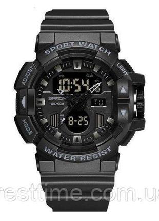 Чоловічий наручний кварцовий (електронний) годинник sanda 3129 all black