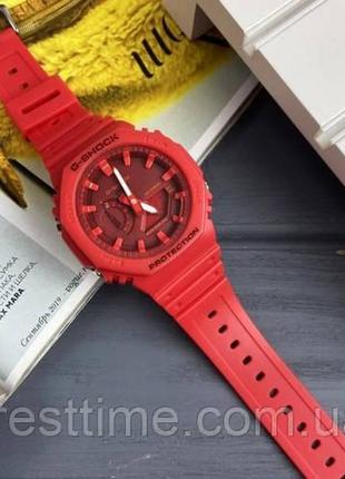 Чоловічий наручний кварцевий (електронний) годинник casio g-shock ga-2100 all red