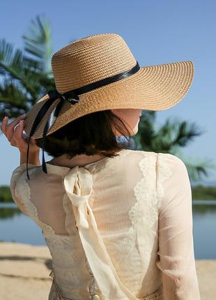 13-128 жіночий капелюх з широкими полями женская летняя шляпа с широкими полями шляпка панамка