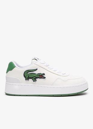 Шкіряні кросівки lacoste ace clip logo sneakers white/green