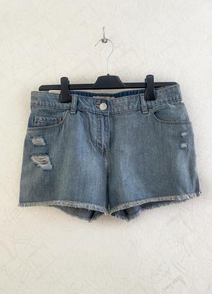 Шорты джинсовые на девочку голубые с потертостями рост 156-167 см