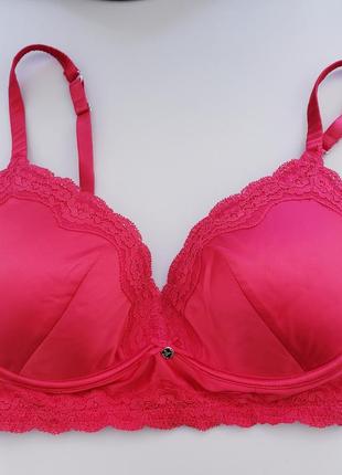 Boux avenue бюстгальтер красно-малиновый атласный кружево 34dd 75dd 75e