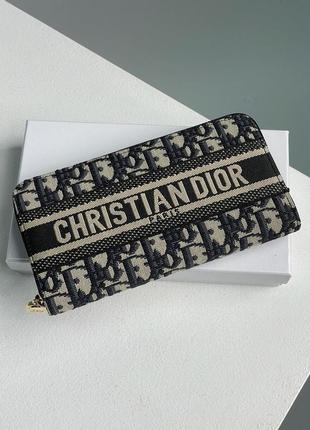 Кошелек в стиле christian dior 30 montaigne wallet blue oblique jacquard