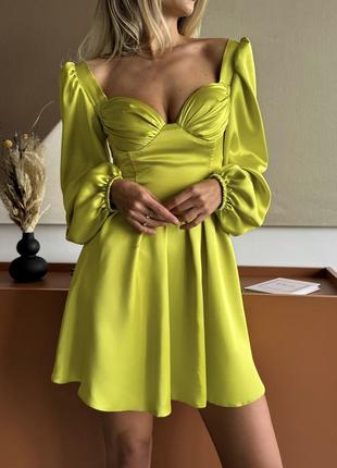 Платье шелк sandra лаймовый размер 42