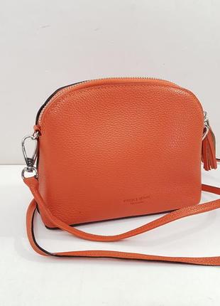 Кожаная сумка апельсинового цвета byron&brown