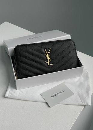 Кошелек в стиле yves saint laurent plain leather long wallet