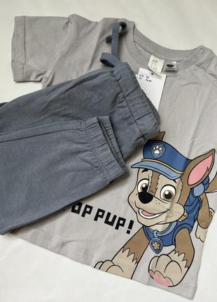 Костюмw футболка штани h&m hm розмір 92 см 1,5-2 роки щенячий патруль