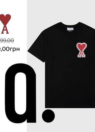 Жіноча футболка з щільної тканини ami paris чорний