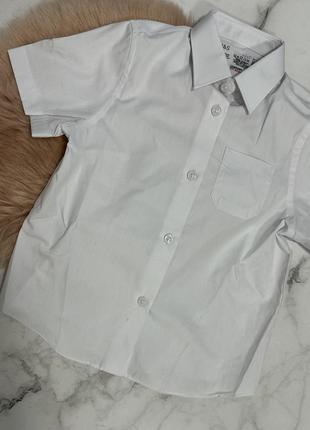 Стильная белая рубашка m&s, рубашка с коротким рукавом, рубашка