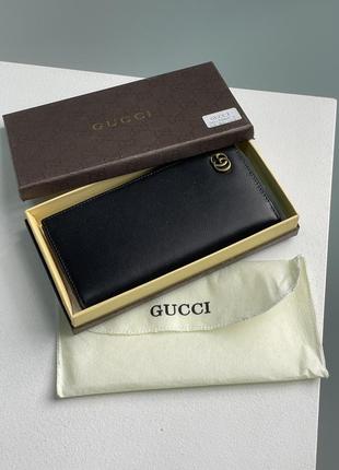 Кошелек в стиле gucci marmont g black leather bifold long wallet purse