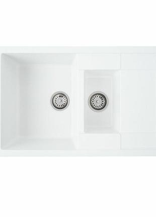 Гранітна мийка для кухні platinum 7850w toskana матова білосніжна
