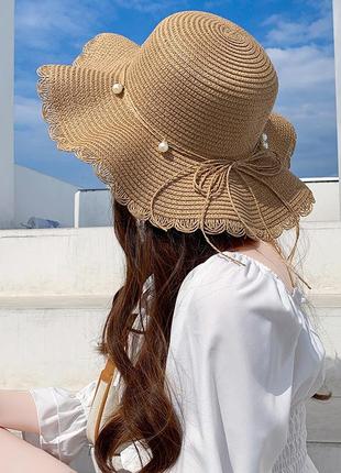 13-133 жіночий капелюх з широкими полями женская летняя шляпа с широкими полями шляпка панамка