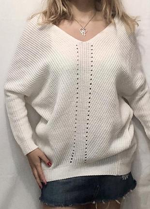 Винтажный вязанный бохо оверсайз свитер