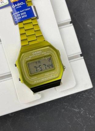 Наручні електронні унісекс годинник casio 168 all gold