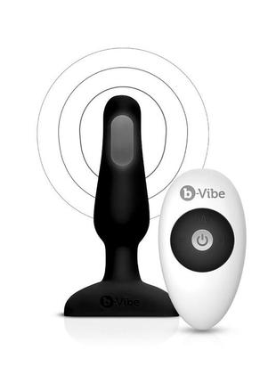 Анальна пробка з вібрацією та пультом b-vibe novice plug, чорна  18+