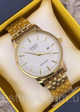 Чоловічий наручний кварцовий годинник casio s280 m gold-white
