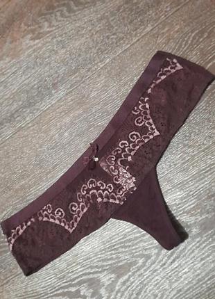 Мереживні красиві напівпрозорі трусики р.l від hunkemoller