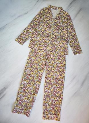 Tu💓трикотажная коттоновая пижама в цветочный принт