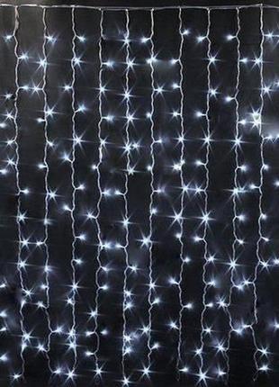 Xmas гірлянда водоспад білий 240 led (прозорий провід, 2.5*1.5)