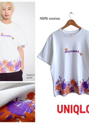 Uniqlo бавовняна футболка оверсайз із графічним принтом splatoon 3 ut "унісекс"