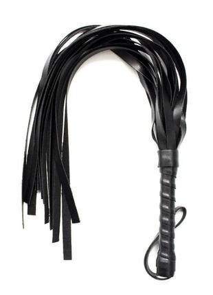 Плеть із ручкою для рольових ігор flirt whip bound leather black