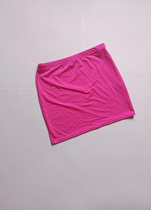 😍 нноновая розовая мини юбка юбочка 14/хл