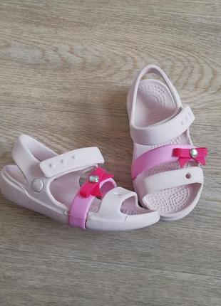 Босоножки сандалии кроксы розовые crocs c8 25 размер