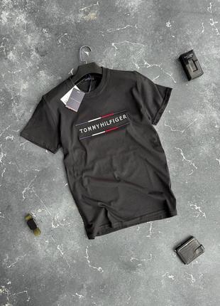 Футболка tommy hilfiger чорна | брендова футболка томмі хілфігер