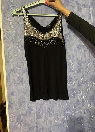 Футболка майка з паєтками.на дискотеці і під сонце сяє