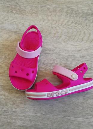 Босоножки сандалии кроксы розовые crocs c9 26 размер