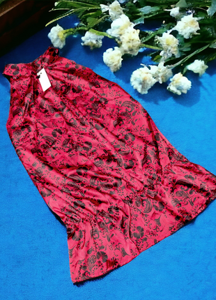 Брендовая красивая атласная блуза george цветы этикетка