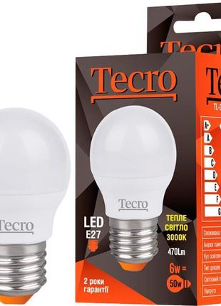 Лампа led tecro tl-g45-6w-3k-e27 6w 3000k e27
