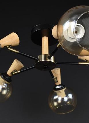 Люстра потолочная на 5 лампочек 27299 черный 28х53х53 см.