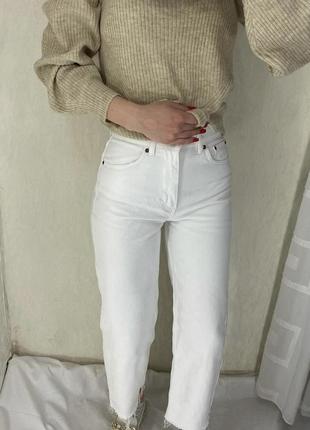 Білосніжні широкі джинси з щільного деніму від pull&bear